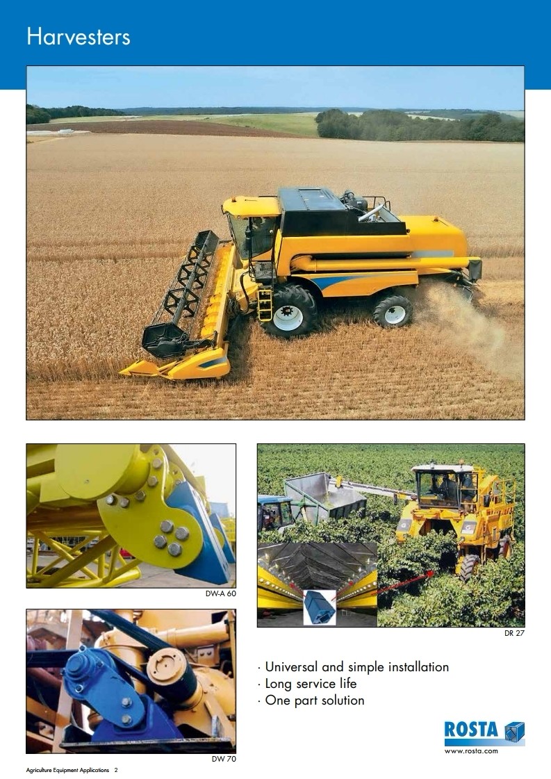 ROSTA橡胶模块可应用于多种农业机械设备