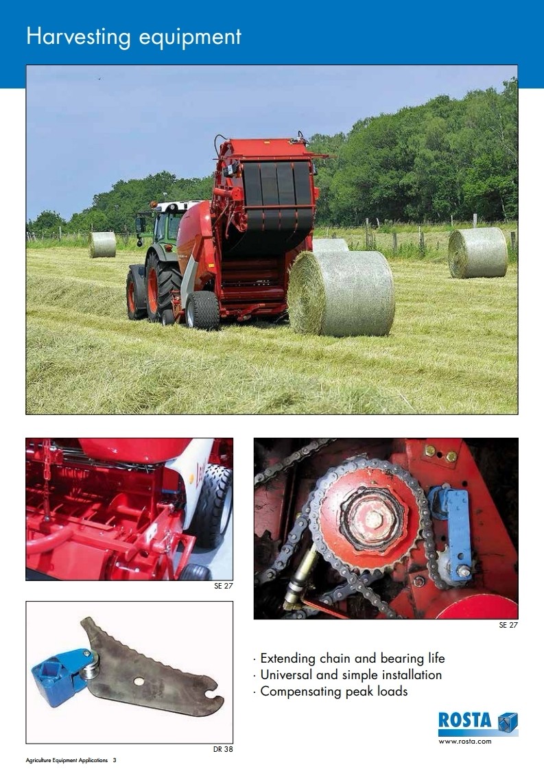 ROSTA橡胶模块可应用于多种农业机械设备