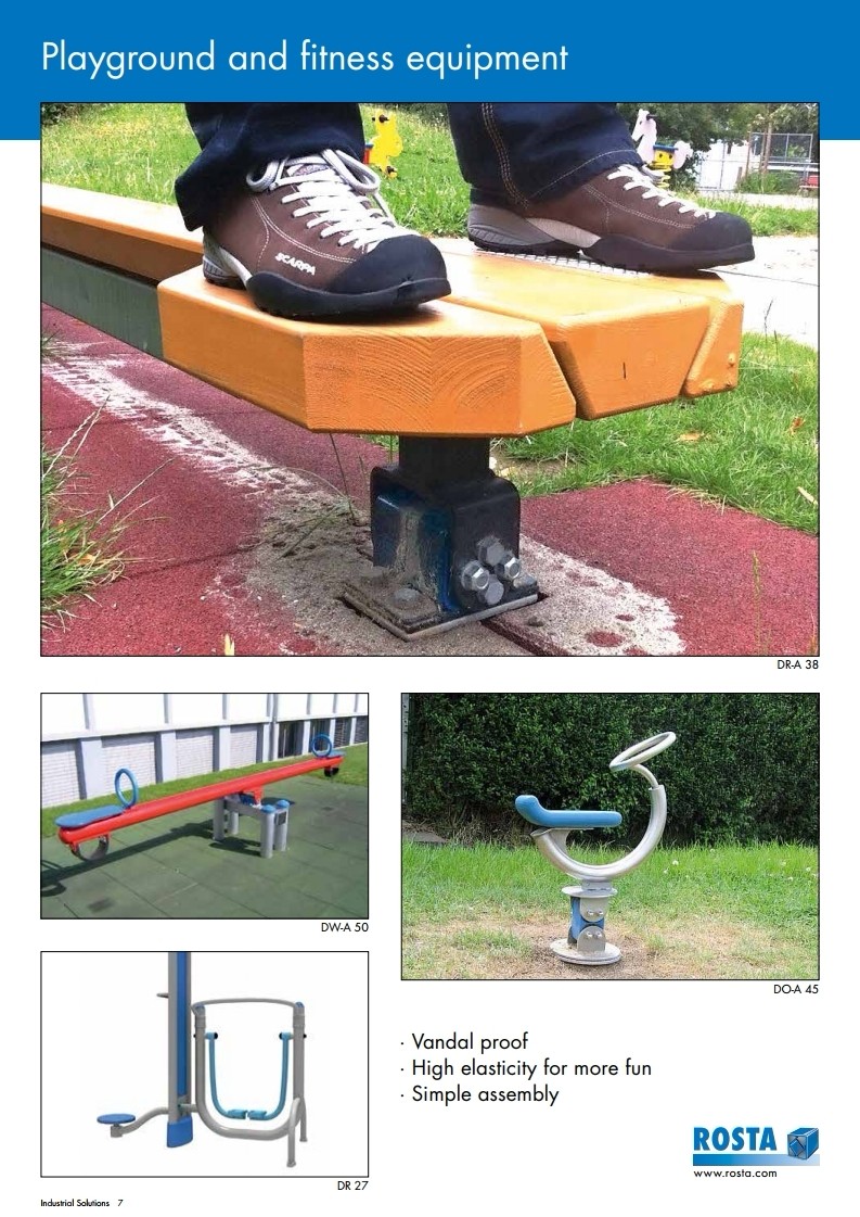 rosta弹性组件,橡胶弹簧张紧装置,张紧器弹性惰轮滚轮,ROSTA橡胶模块的应用于运输行业