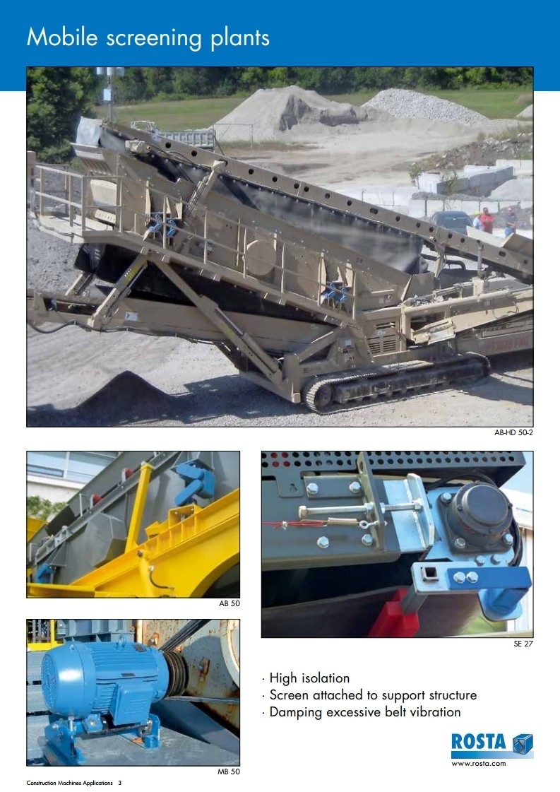 ROSTA橡胶模块在建筑领域可应用于多种建筑机械设备。